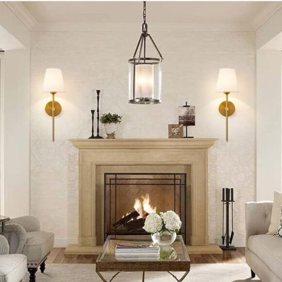 Elegant Gold Wall Sconce Set - Picture 3 of 6